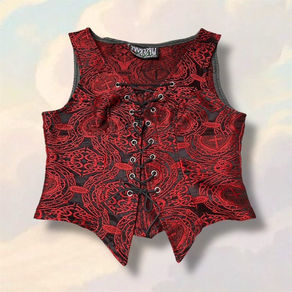 rare Lip Service Vatican Vixen lace up corset top